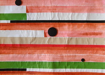 shelf project-01. 2011. mixed media on paper (acrylic painting, felt, plastic tape). 65.5 x 30 inches