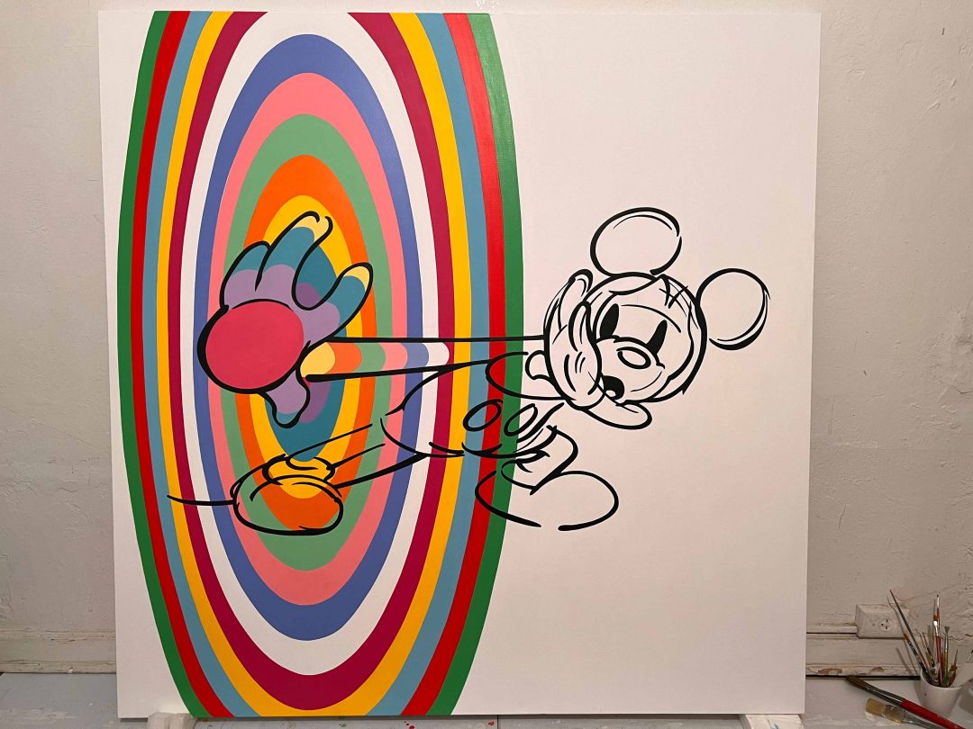 Mickey-colors 03. 2022. acrylic on canvas. 60 x 60 in